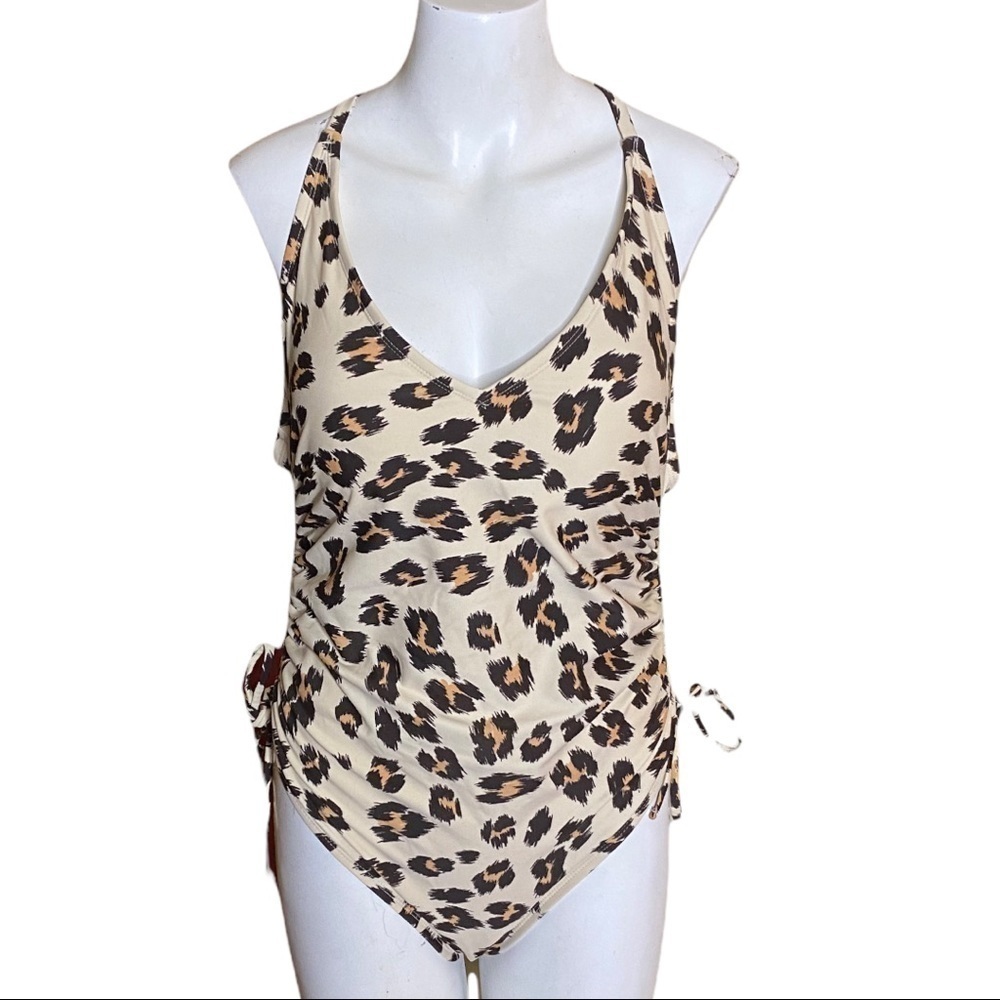 Women's Tortoise Ring One Piece Swimsuit Kona Sol Animal Print L - Picture 2 of 8
